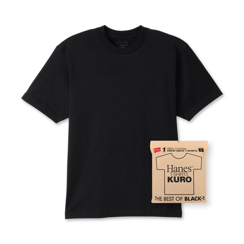 13. HANES 헤인즈 쿠로 크루넥 티셔츠 블랙
